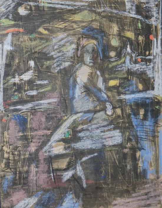 20th century, mixed media, abstract figure 51 x 40cm